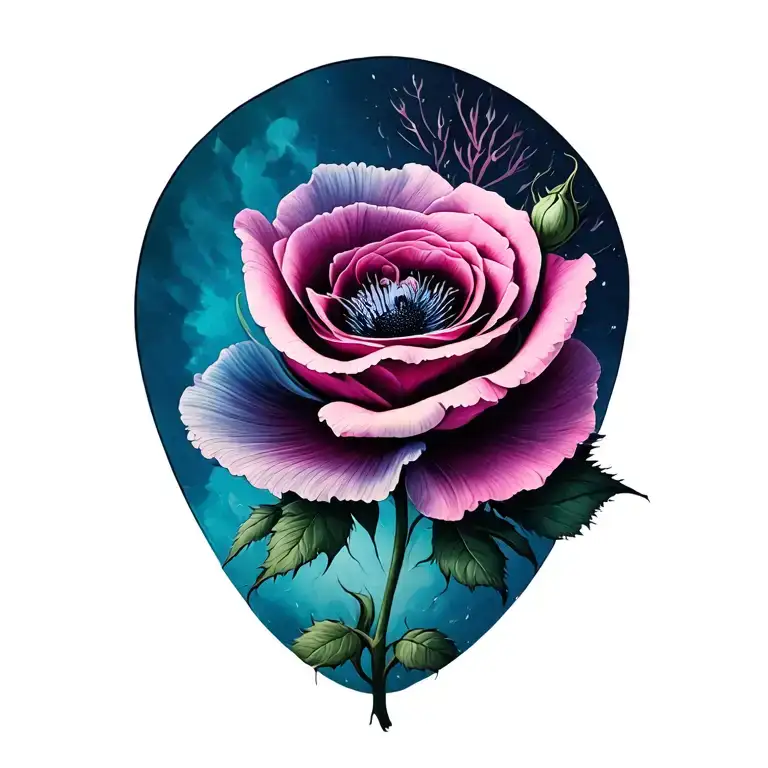 Poppy And Rose Intertwined