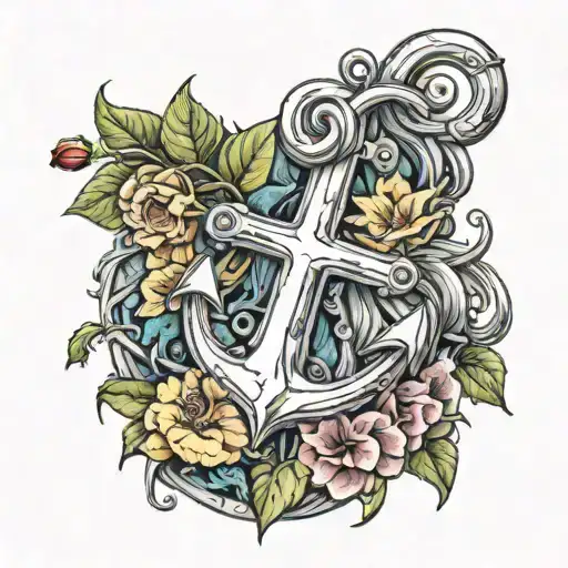 Anchor With Hibiscus