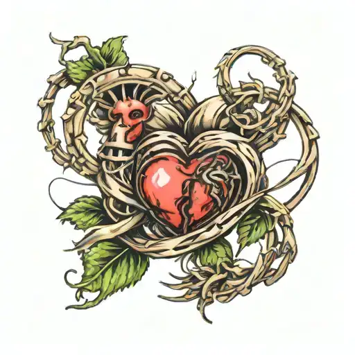 Beating Heart Beat Two Wedding Rings Intertwined