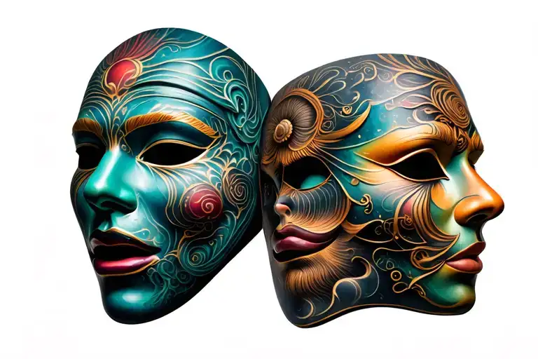 Two Masks Staring