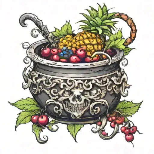 Witch Cauldron Pineapple Cherries Coconut