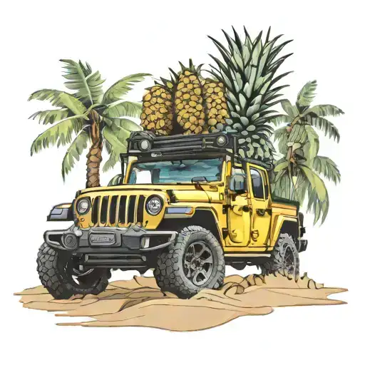 Jeep Gladiator Beach Pineapples Inside