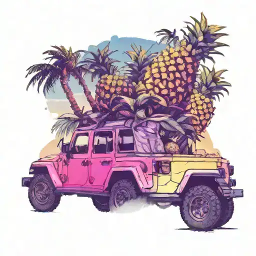 Jeep Gladiator Beach Pineapples Inside