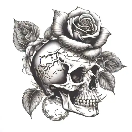 Skull And Roses Growing