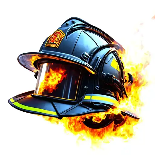 Firefighting Helmet Engulfed