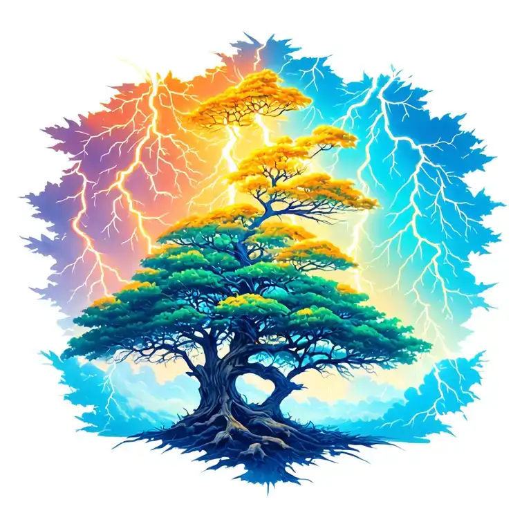 Tree With Lightning Storm