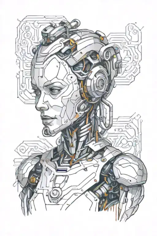Female Robot Head