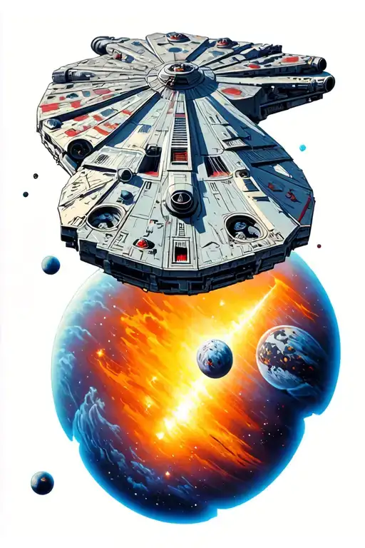 Millennium Falcon In Space