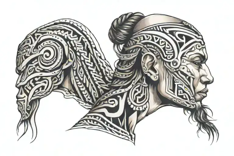 Portrait With Tribal Inspired Design