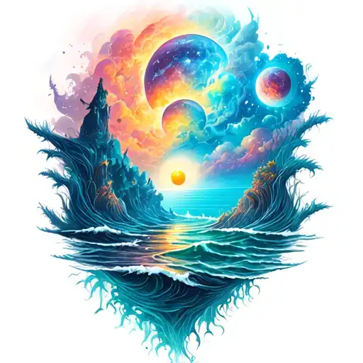 Cosmic Ocean Scene