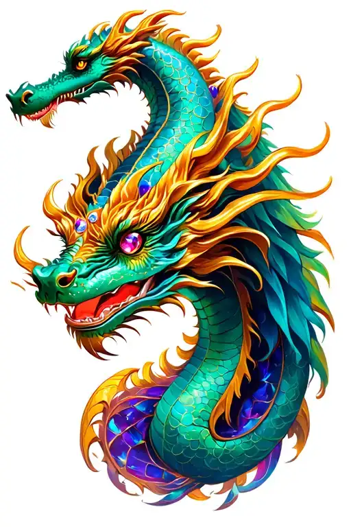 Elegant Dragon With Gems