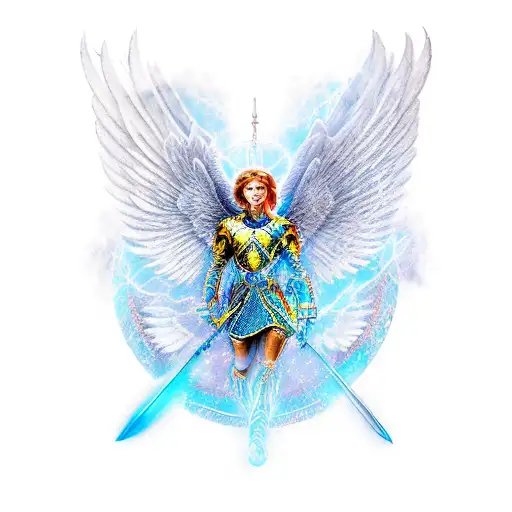 Archangel Michael With 6 Wings And Sword