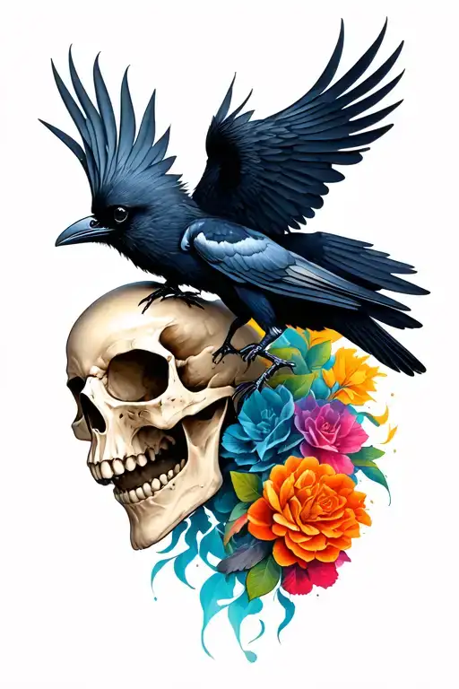 Skull And Crow