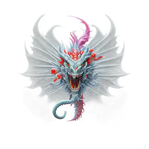 Dragon With Flowers