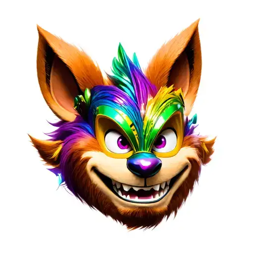 Smile Now Cry Later Crash Bandicoot Mask Mardi Gras Colors