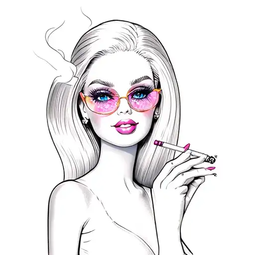 A Barbie Doll Smoking A Cigarette