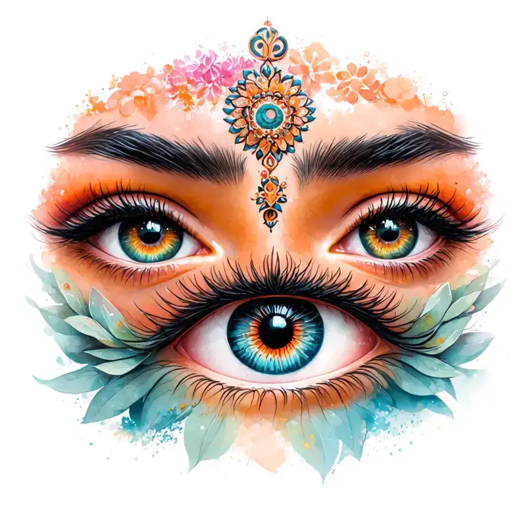 Girls' Pretty Eyes Aibro And Small Bindi