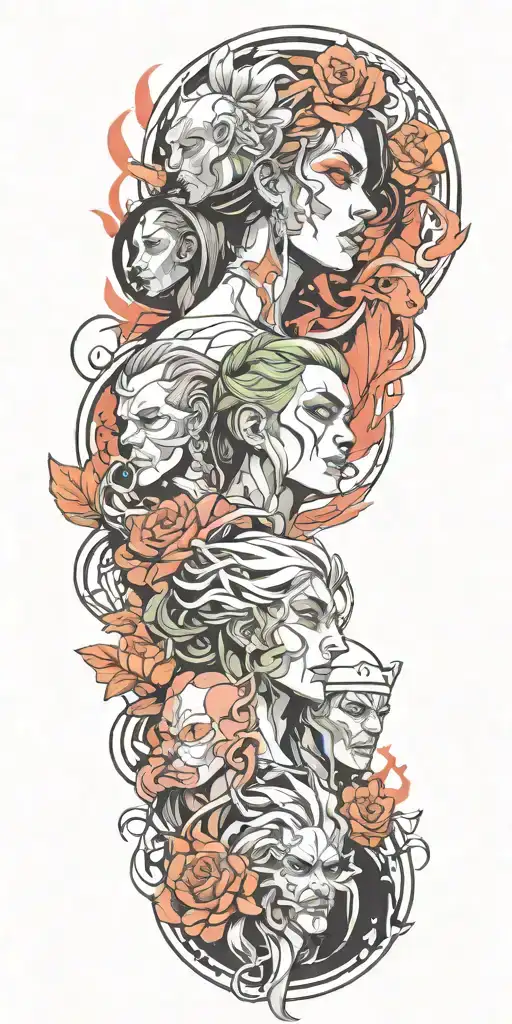 Tattoo With Five Characters From League Of Legends