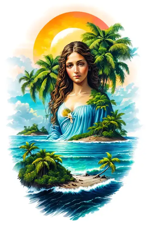 Island Tattoo For A Deceased Mother