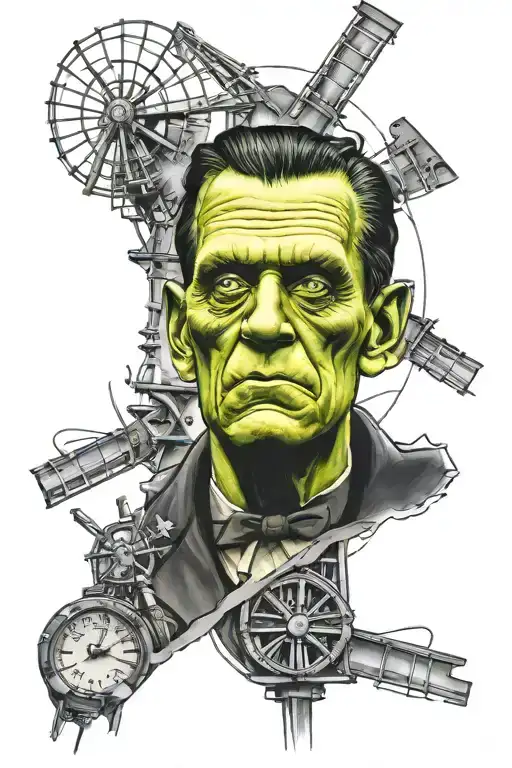 Frankenstein Prtrait Inside Windmill