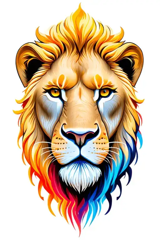 Lion Face Made From Different Types Of Guns