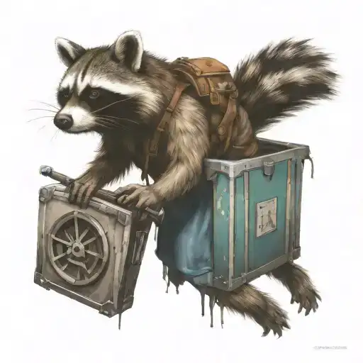 Raccoon Warrior Battling