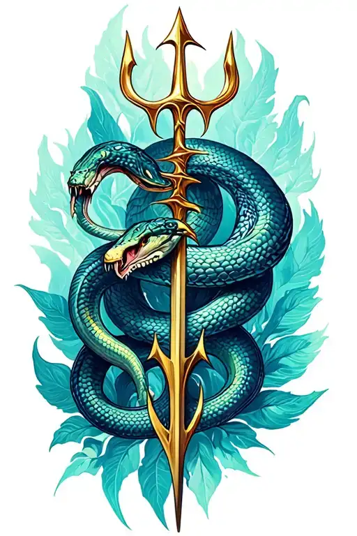 Trident With Snake