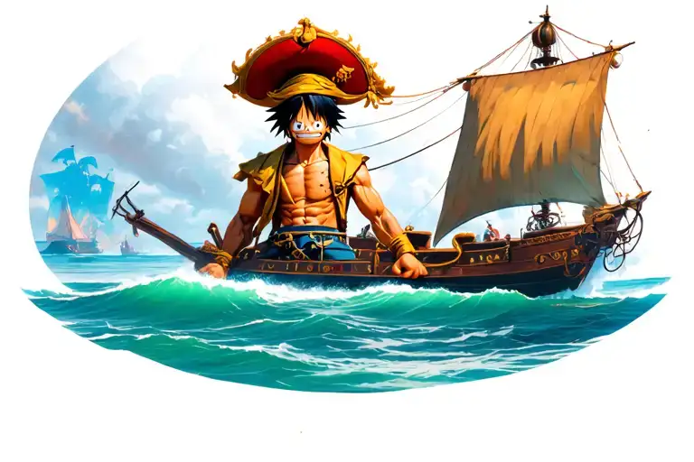 Luffy By Pirate Boat