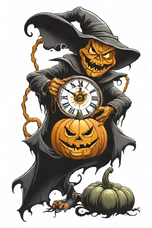 Halloween Pumkin Character Having A Good Time Piece