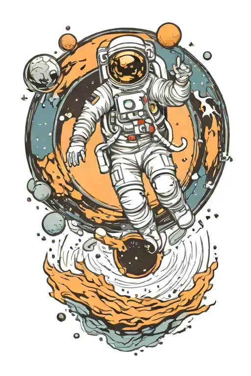 Astronaut Floating In Space