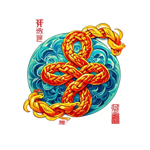 Chinese Knot With Dudu And Bubu In The Nedio
