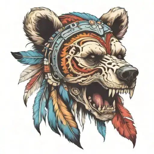 Bear Head Native American Skull