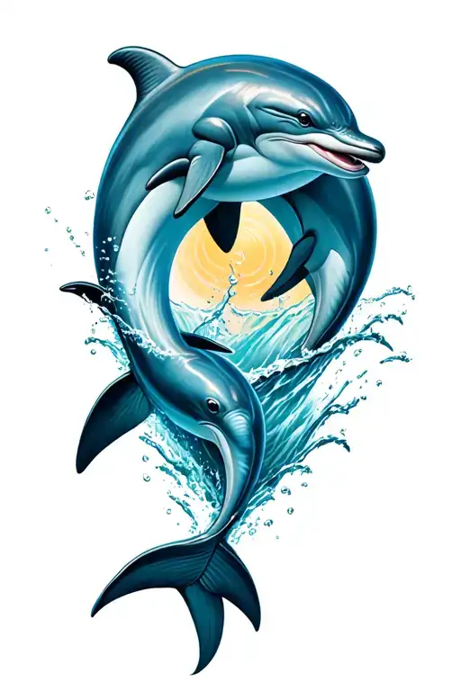 Dolphins Jumping Out Of Water