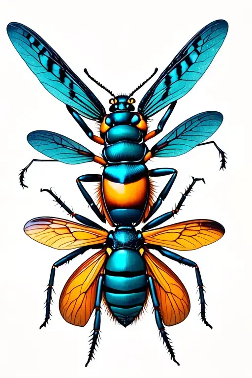 Insects And One Hundred Feet Intertwined On An Arm