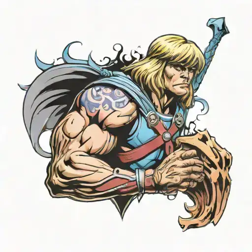 He-man Tattoo Arm Sleeve