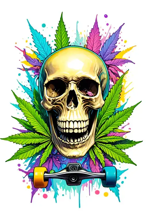 Skull Skateboard Weed