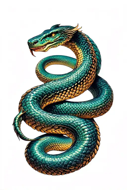 Metallic Ouroboros Snake