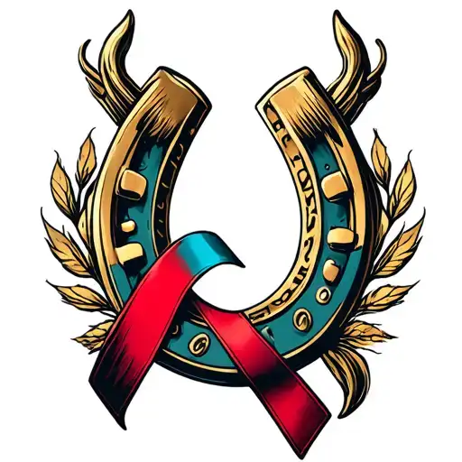 Prostate Cancer Ribbon With Horseshoe Design
