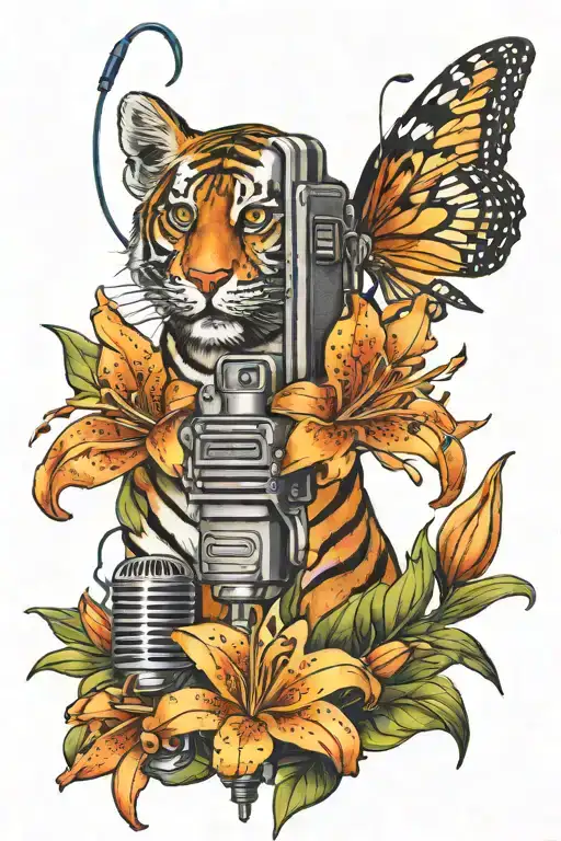 Tiger Lily And Microphone Surrounded