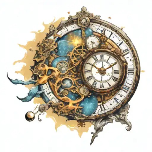 A Cosmic Clock Showing The Passage Of Time Through Celestial Events