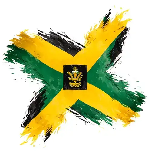 Jamaica And Curacao Flag Intertwined Representing