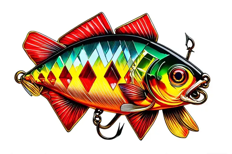 5 Of Diamonds Fishing Lure Red Yellow