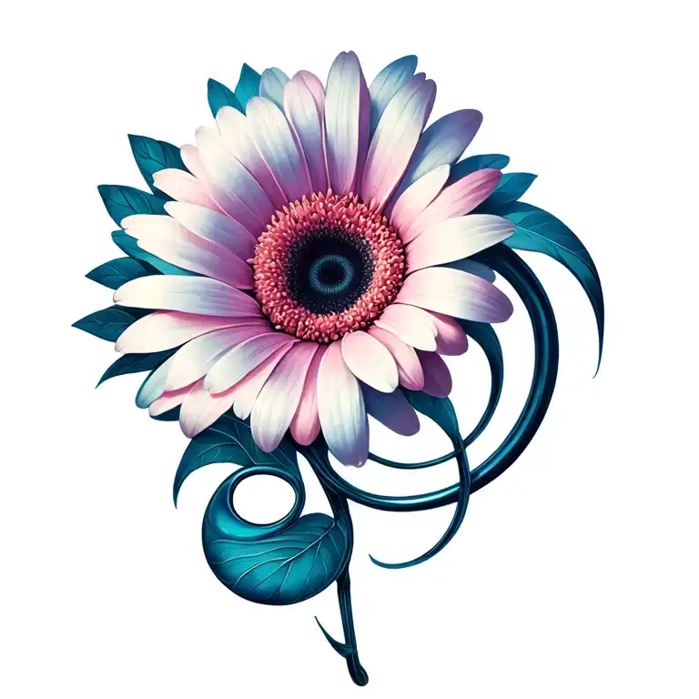 Gerbera Daisy Treble Clef Intertwined
