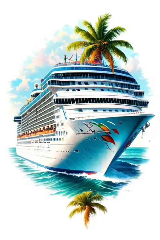 Carnival Cruise Ship In Caribbean Scene