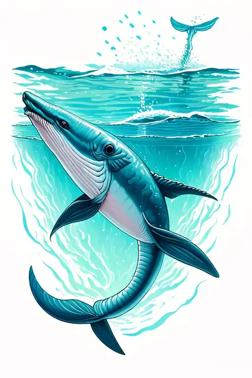 Narwhal Swimming Underwater