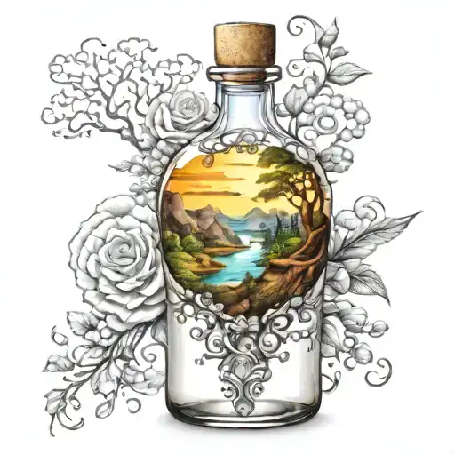 Scenery In A Class Bottle