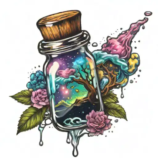 Galaxy In A Glass Bottle Pouring