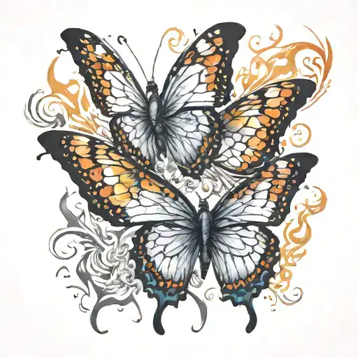 Butterfly With Wings Made Of Fire