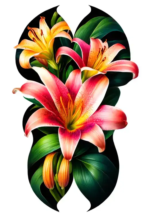 Lillies Wrapping In Infinity Shape