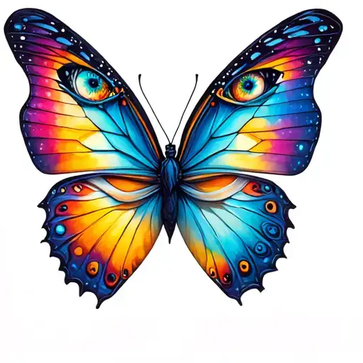 Surrealist Butterfly Celestial With Eyeball